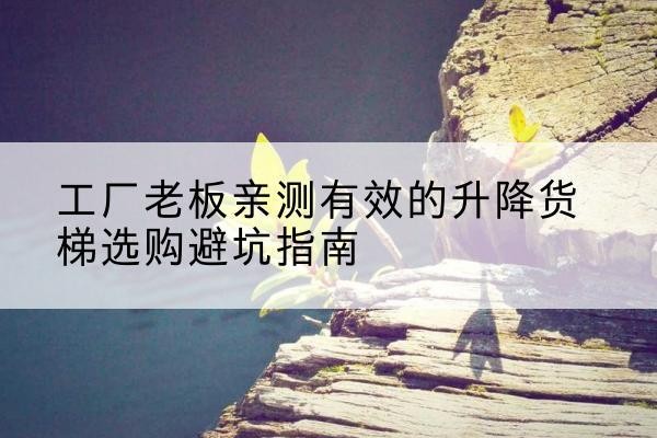 中阳升降货梯怎么选-工厂老板亲测有效的升降货梯选购避坑指南